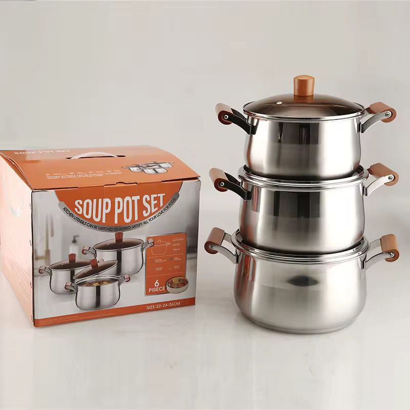 طقم قدور شوربة من الستانلس ستيل مكون من 6 قطع (3 قدور و3 أغطية)، بأحجام 22، 24، و 28 سم.
المحتويات: 3 قدور (22، 24، 28 سم) و3 أغطية.
المميزات: تتميز بالمتانة، مقاومة الصدأ، وتوزيع جيد للحرارة.
السعر 38 الف يتوفر خدمه توصيل


**إذا كنت صاحب هذا الإعلان وتريد حذفه لأي سبب، رجاءا أرسل رسالة إلى الدعم الفني**