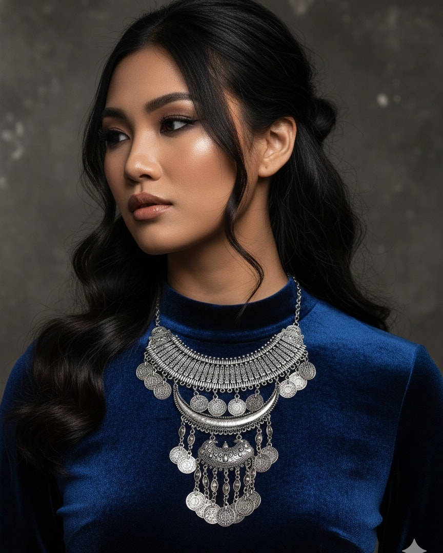 جهزي إطلالتك بكامل الأناقة مع هالقلائد الفخمة  🌙💎
تصميم أنيق بتفاصيل فضية و  محفورة مع أحجار  تمنحك لمسة ساحرة تلفت الأنظار وين ما تروحين ✨

📍 متوفرة حصريًا في Hanosha Store
🚗 توصيل بغداد وجميع المحافظات فقط بـ ٥ آلاف دينار
📞 للطلب: ***********

#Hanosha_Store #إكسسوارات #بغداد #بنات_ستايل #إطلالة_فخمة #موضة #قلادة #فيروز #أناقة
