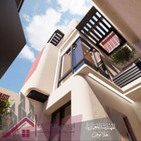 🌟  تصميم واجهة منزل بمساحة 100 متر _ طابقين  تم التصميم وفق طلب الزبون...