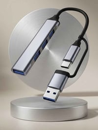 هاب USB 3.0 • ٤ منافذ • ٢ في ١