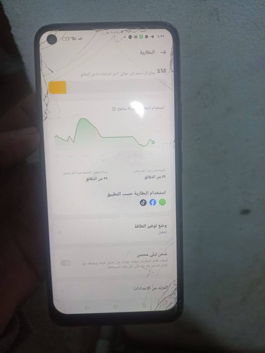 السلام عليكم ريلمي 8 للبيع مبدله فقط شاشه  عاديه مفطورة قليل بالشاشه باقي الفطر كلو باللزكه  الجهاز شغال  ومال بيت  ذاكرة 128 السعر 70 الف وبي مجال بسيط للتواصل خاص او الاتصال ع هذا الرقم *********** او ***********
