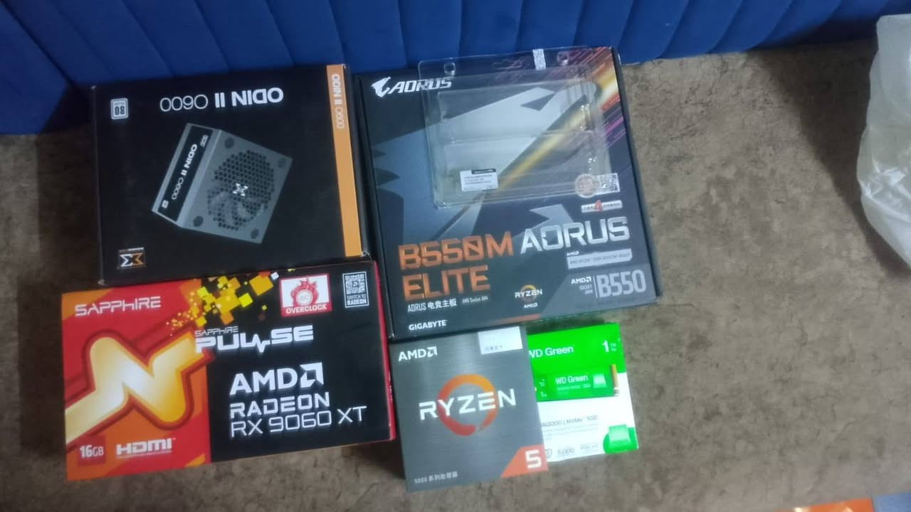 سلام عليكم 
تجميعه للبيع (كيس فقط ) 
مواصفات 
معالج R5 5600G + مبرد ستوك 
مذر بورد b550 Aorus elite 
رام  16GB T FORCE 3600 
كرت شاشة 9060xt 16GB 
تخزين m.2  تيرا سرعته 5000mb 
كيس من شركه ساما 4 فانات 
السعر 1500 
تجميعه مستعلمه استعمال خفيف 
وباقي ضمان عل تجميعه  4 اشهر 
توصيل محافظات ماعندي للأسف 
والبصرة فقط اماكن قريبة عندي توصيل 
عنواني البصرة جمهورية قرب شارع مكاتب  
اي شي تريد راسل على احد الرقمين 
***********
***********
