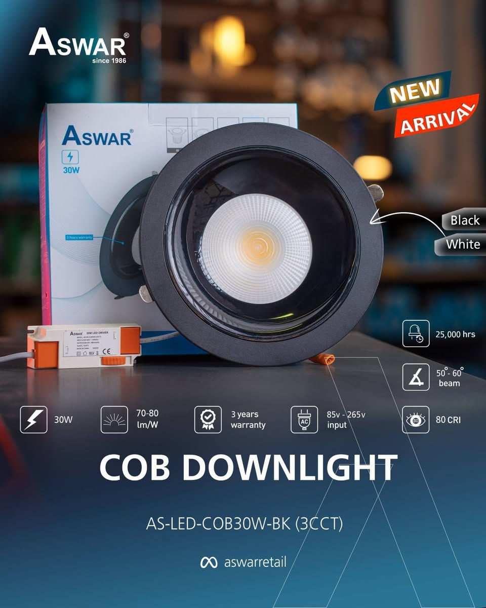 رمضان كريم ❤️
إنارة بشكل جديد ومميز وبجودة جدًا عالية ✨
وفرنالكم إنارة COB Downlight بقدرات مختلفة تبدأ من 10W, 20W, 30W، الّي تتميز بـ:

🔹يعمل بنظام 3cct متغير اللون عن طريق المحولة
ابيض، شمسي، اوف وايت.
🔹البدن مصنوع من مادة الألمنيوم الّي تتميز بقابلية تشتيت عالية للحرارة.
🔹زاوية الإنتشار 50-60 درجة.
🔹ضمان لمدة 3 سنوات إستبدال من تاريخ الشراء.
🔹يتميز بمعامل تجسيد لوني 80CRI.
🔹يعمل بفولتية تبدأ من 85 فولت ولغاية 265 فولت لتناسب جميع التغيرات في الفولتية.
🔹متوفر باللون الأسود ⚫️، الأبيض ⚪️.

احجز الآن وأحصل على إنارة مذهلة.

مع وجود أسعار خاصة للموزعين وأصحاب المحلات التجارية.


**إذا كنت صاحب هذا الإعلان وتريد حذفه لأي سبب، رجاءا أرسل رسالة إلى الدعم الفني**