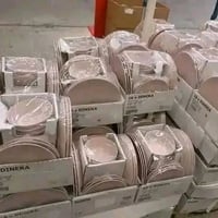 طقم ٢٤ قطعة • بواقي تصدير • ألوان بينك تركواز