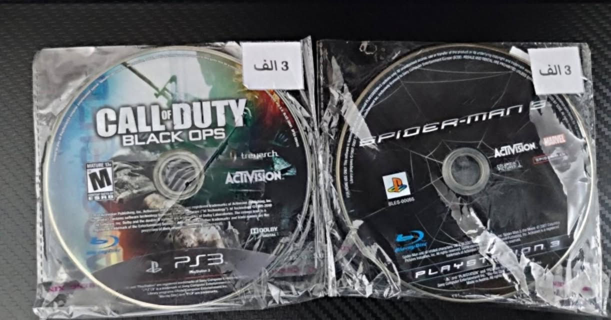 اقراص بلي 3 مستعمل بنظافه عاليه
بدون غلاف سعر قرص 3 الف
1- (كول أوف ديوتي: بلاك أوبس (Call of Duty: Black Ops): لعبة تصويب من منظور الشخص الأول شهيرة)
2- (سبايدر مان 3 (Spider-Man 3): لعبة أكشن ومغامرات تعتمد على الفيلم الشهير الذي يحمل نفس الاسم.)
3- (لعبة الأكشن والمغامرات The Cursed Crusade. )
3- (لعبهRock Band Track Pack Volume 2، لعبة إيقاعية موسيقية)
4- (لعبه Dead Rising 2: لعبة رعب وبقاء)
5- (لعبه Devil May Cry HD Collection: مجموعة تحتوي على النسخ المحسنة من الأجزاء الثلاثة الأولى من سلسلة ألعاب الأكشن والقتال الشهيرة. )
🚚 توصيل لكل المحافظات 5 الف
📩 راسلنا خاص


**إذا كنت صاحب هذا الإعلان وتريد حذفه لأي سبب، رجاءا أرسل رسالة إلى الدعم الفني**