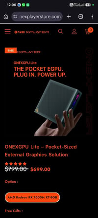 Onex egpu • rx7600xt • كرت شاشة خارجي • كرت شاشة • كرت شاشة 8GB • Onex...