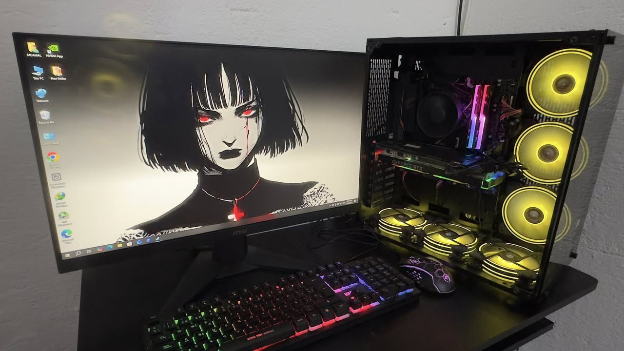 السلام عليكم 
اليوم اشبعكم دلال
تجميعه كامله للاخير تشد وتتونس
المواصفات جوز ولوز والشكل بقلاوه
السعر قفل كيس وشاشه ((((((725 الف )))))))
الماوس والكيبورد هدية
رجائاً اقره للاخير كل شي موضح
العنوان : البصره
واتس اب : ***********
نبلش بالمواصفات
الكيس 
————
•المذربورد (MB)💿
B 460 Aorus pro
———
•المعالج (CPU)💿
Core I5 10400F 
———
•كارت الشاشه(GPU)💿
{3 Fan Rgb}.  
RTX 2060 S —-> 8 GB
———-
•رام (Ram)
2*8=16 GB. RGB 
Speed 3000
————
•الهارد (HARD)💿
1- M.2 =128 GB
2-HHD = 1000 GB
————
الكيس(Case)
6 Fan rgb
///////////////////////////////////
الشاشه من شركة MSI
بمعدل 180 هرتز
حجم 24 انچ
