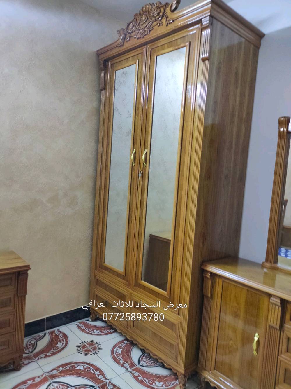 غرفة نوم 6 ابواب صاج من الداخل والخارج شغل عراقي درجة اولى شغل حسب الطلب بغداد الدورة أبو دشير الشارع التجاري معرض السجاد للاثاث العراقي 