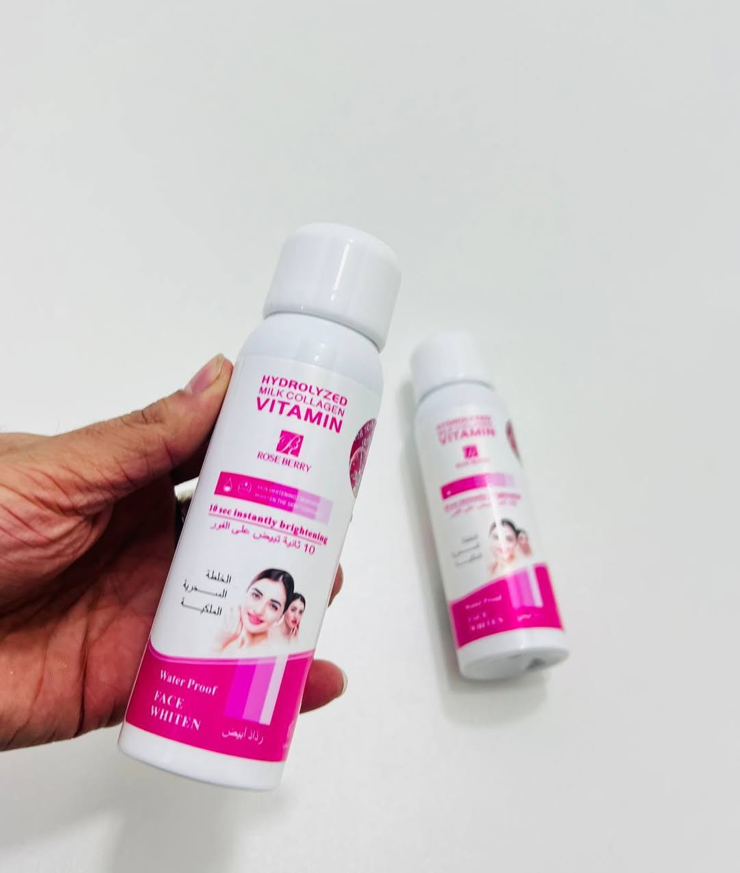 ✨🤍 بخاخ التبييض الفوري Rose Berry 🤍✨
الخلطة السحرية الملكية لبشرة أفتح خلال 10 ثواني فقط! 😍
رشّة وحدة وتلاحظين الفرق فوراً ✨
بخاخ Hydrolyzed Milk Collagen Vitamin يمنحچ تفتيح فوري، نعومة حريرية، ولمسة مخملية تخبل 🤍
🌸 ليش راح تحبينه؟ ✔️ تفتيح وتبييض فوري خلال 10 ثواني
✔️ غني بحليب الكولاجين المتحلل والفيتامينات
✔️ يوحّد لون البشرة ويخليها ناعمة ومشرقة
✔️ مقاوم للماء – ثبات يدوم أطول
✔️ مناسب للوجه والجسم
👑 السر الملكي لبشرة ناصعة ومتوهجة بكل مناسبة
رشّي… وخلّي إشراقتچ تحچي عنچ ✨

قطعة / ١١
توصيل بغداد 4 محافظات 6 
#تفتيح_فوري#كوزمتك#قمه_الجمال


**إذا كنت صاحب هذا الإعلان وتريد حذفه لأي سبب، رجاءا أرسل رسالة إلى الدعم الفني**