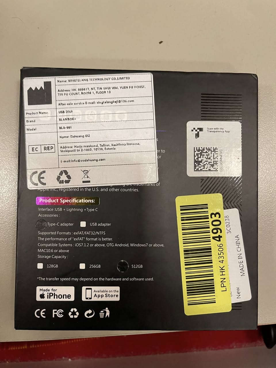 فلاش موبايل يرهم للايفون ويرهم تايب سي وللحاسبه
حجمه 512g وبيه تطبيق
سعره بالموقع 80$
اعلى سعر ابيع


**إذا كنت صاحب هذا الإعلان وتريد حذفه لأي سبب، رجاءا أرسل رسالة إلى الدعم الفني**