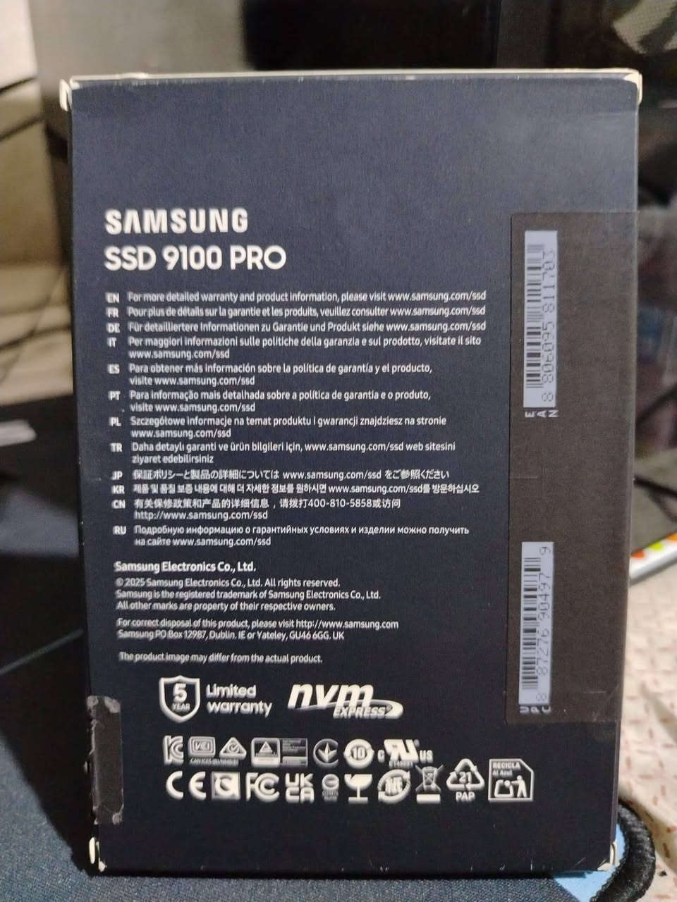 قطع للبيع الصور حقيقة وليس من كوكل 🔥🔥
G.Skill Trident Z5 Royal Neo Series (AMD Expo) DDR5 RAM 32GB (2X16GB) 6000MT/s CL28
_____________________________________________

Samsung 9100 PRO SSD 4TB NVMe M.2 PCIe Gen5, M.2 2280 Internal Solid State Hard Drive, Seq. Read Speeds Up to 14،800 MB/s for High End Computing, Gaming, and Heavy Duty Workstations, MZ-V9P2T0B/AM


**إذا كنت صاحب هذا الإعلان وتريد حذفه لأي سبب، رجاءا أرسل رسالة إلى الدعم الفني**