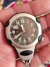 ساعة جيب • ماكينة يابانية • حافظة جلد طبيعي