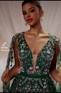 GIFORU فستان سهرة أنيق من الشيفون الاخضر بتصميم حورية البحر - فستان سج...