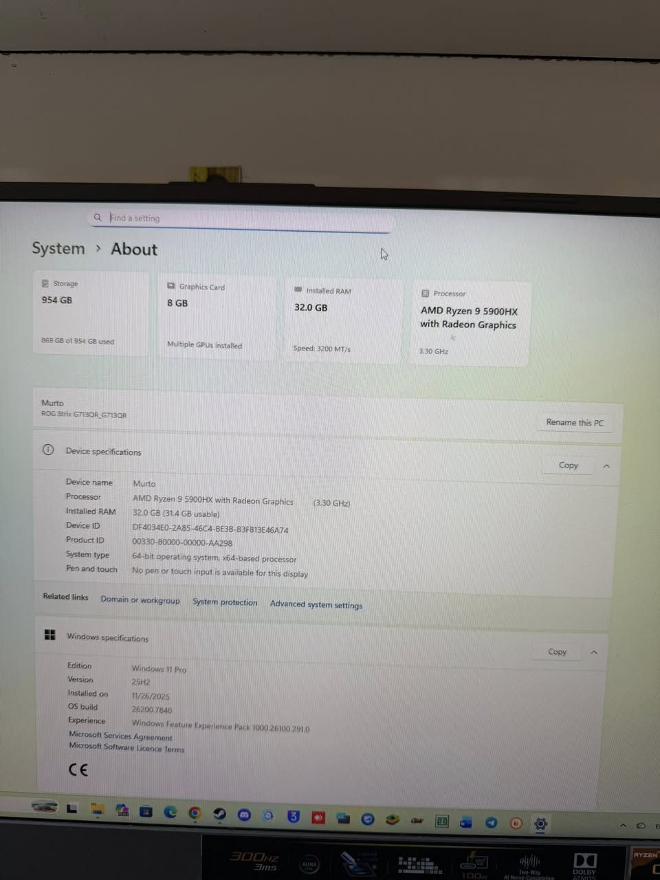 السلام عليكم لابتوب گيمنك وشغل احترافيه  ROG STRIK G17 المواصفات بالصور والفيديوات هرتزيه الشاشه 300 وباقي المواصفات تكدر تجيكها بالنت                                                                
الملحقات الشاحن وفان هدية.           
السعر (مليون و200 الف)                                                    مكاني بغداد - حي البتول 
رقمي ***********
