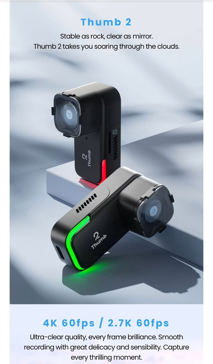 تعتبر كاميرا RunCam Thumb 2 خياراً ممتازاً لطائرات FPV بدون طيار وصناع المحتوى، حيث تزن 27 جراماً فقط وتدعم تصوير دقة 4K بمعدل 60 إطاراً في الثانية
إليك أبرز مواصفات ومميزات الكاميرا في نقاط سريعة:جودة الفيديو: دقة تصل إلى 4K بمعدل 60 إطاراً في الثانية و 2.7K بمعدل 60 إطاراً في الثانية
المستشعر: مزودة بمستشعر (Sony IMX586) بدقة 48 ميجابكسل
الوزن والحجم: خفيفة للغاية (27 جراماً)، ما يجعلها مثالية للطائرات الصغيرة دون التأثير على أداء الطيران
تثبيت الفيديو (Gyro): تحتوي على مستشعر جيروسكوب مدمج لتثبيت وتنعيم اللقطات المهتزة
الطاقة: لا تحتوي على بطارية داخلية لتقليل الوزن، بل تعمل مباشرة عبر مصدر طاقة 5 فولت (عبر منفذ USB-C أو كابل JST)
سعة التخزين: تدعم بطاقات الذاكرة (MicroSD) حتى مساحة 512 جيجابايت
السعر ٧٥ الف


**إذا كنت صاحب هذا الإعلان وتريد حذفه لأي سبب، رجاءا أرسل رسالة إلى الدعم الفني**
