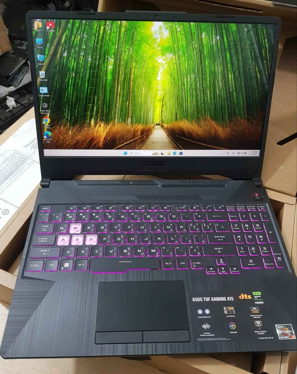 تحية طيبة ... لابتوب  ASUS  TUF  وكالة شرق اوسط بحالة اللوك شبه جديدة لابتوب كيمنك مخصصة للالعاب او التصاميم من الجيل 13 بمعالج رايزن 7 فئة HS اعلى فئة   لابتوب ذو مواصفات عالية جدا رام 16 كيكا DDR5 وهارد SSD M.2 الجيل الرابع بكارت شاشة منفصل RTX  3050   بحجم 4 كيكا DDR6  وتردد شاشة 165 هيرتز وكيبورد ضوئي RGB متعدد الالوان ويندوز 11 اصلي مع الكود

           (((     السعر  مليون و 85 الف دينار  ثابت  )))   

ASUS  TUF  A15 
cpu : RYZEN  7  HS   الجيل 13           
ram : 16 G DDR5
hard : SSD  M.2  512   G4 
vga : 4G  Nvidia RTX  3050  GDDR6
mon : 15.6 FULL HD 165  Htz ips

ويندوز 11 اصلي مع كود
كيبورد ضوئي RGB
صوت مسرحي عالي جدا و مجسم
بدون DVD

للأتصال عادي و واتساب  ***********
شارع الصناعة ( 9 - 4 ) نهارا
يوجد خدمة توصيل داخل بغداد 5 الف بنفس اليوم
ولجميع المحافظات 10 الف خلال يوم واحد او يومين
لمشاهدة كافة الموديلات يرجى زيارة الموقع على الفيس بوك ( لابتوب بشير لاين )
