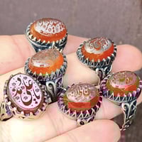 ٦ خواتم عقيق • فضة ٩٢٥ • بغداد