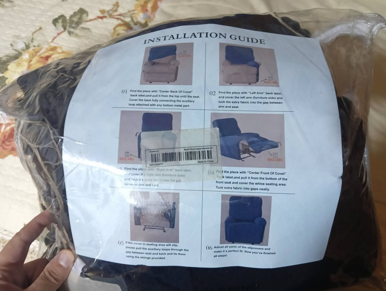 غطاء كامل ومطاطي مخصص لكراسي الراحة والاسترخاء المتحركة (Reclining Chair Slipcover).
​الحالة: جديد تماماً ولم يستخدم (مغلف بكيس الوكالة ومعه كتالوج طريقة التركيب كما موضح في الصورة 1000127983.jpg).
​المميزات: قماش مرن ومريح، يحمي الكرسي من الأوساخ ويسهل غسله، يغطي الكرسي بالكامل بما في ذلك مسند القدمين واليدين.
اللون اسود غامق السعر 15 وبي مجال بسيط


**إذا كنت صاحب هذا الإعلان وتريد حذفه لأي سبب، رجاءا أرسل رسالة إلى الدعم الفني**