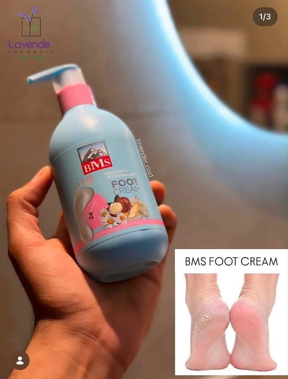 #مرطب_Bmc_الايراني للقدم الشهير
هذا هو كريم القدم BMS (BMS Foot Cream) الإيراني، المصمم لعلاج تشققات وجفاف الكعبين. يحتوي على مكونات طبيعية مثل زبدة الشيا والبابونج لترطيب عميق وإصلاح الجلد.يعمل على تنعيم القدمين وإعادة المرونة لهما، مع ملمس غير دهني وسريع الامتصاص.يوفر ترطيباً يدوم حتى 24 ساعة
#بعقوبة_مجمع_الفاروق مقابل رشيد العطار
داخل القيصرية كوزمتك عباس الربيعي
وات ساب ***********
متوفر_خدمة توصيل لكافة المحافظات
#مواد_تجميل
#عطور
#عطر_رجالي_نسائي
#تراكات_نسائية_نازكة_صيفية_مميزة
