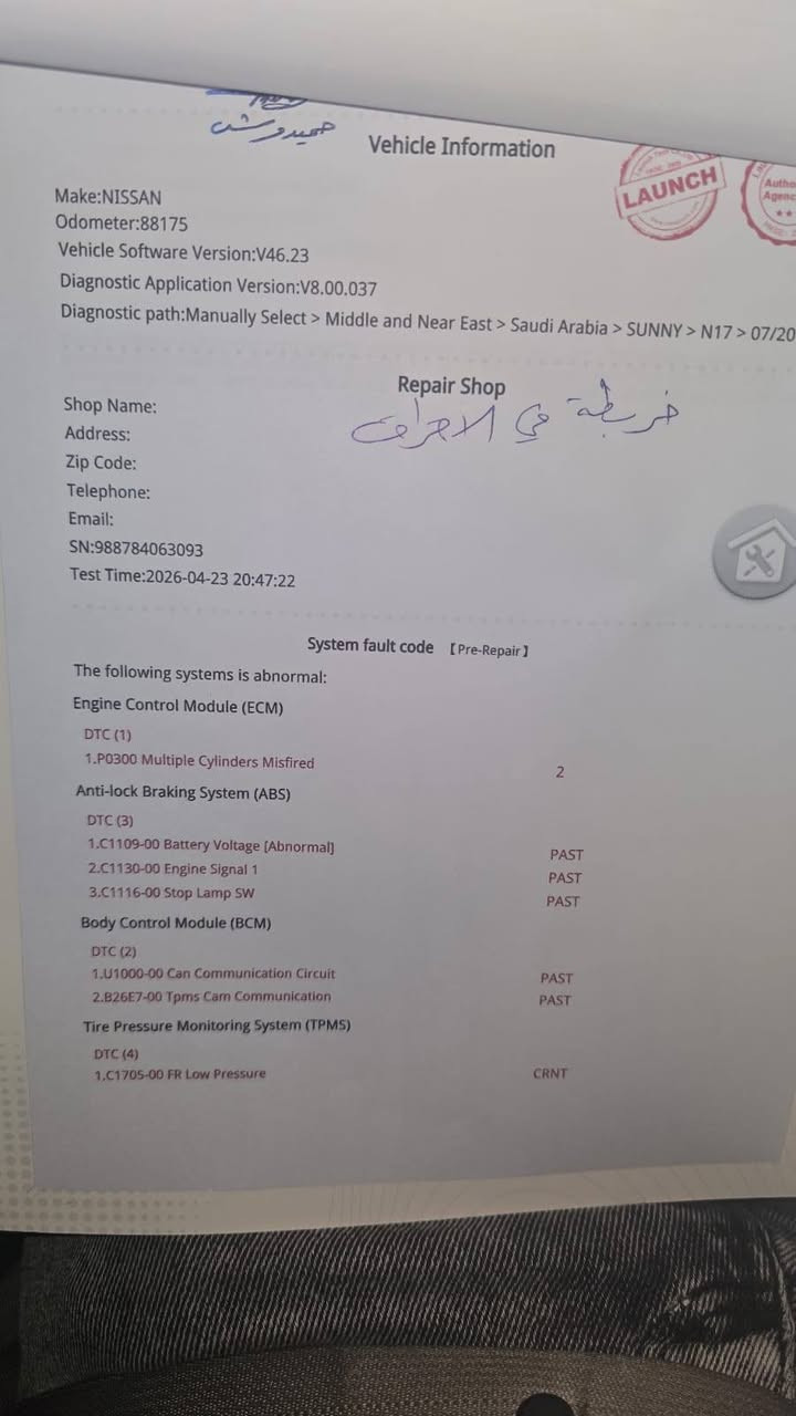 نيسان سني موديل ١٩ ماشيه ٩٠ الف بدون صبغ ولا تبديل بس طخه بالجاملغ الخلف وبوارد السونار موجود
سعر ٩٥
مدينه الصدر الاورفلي 
***********
