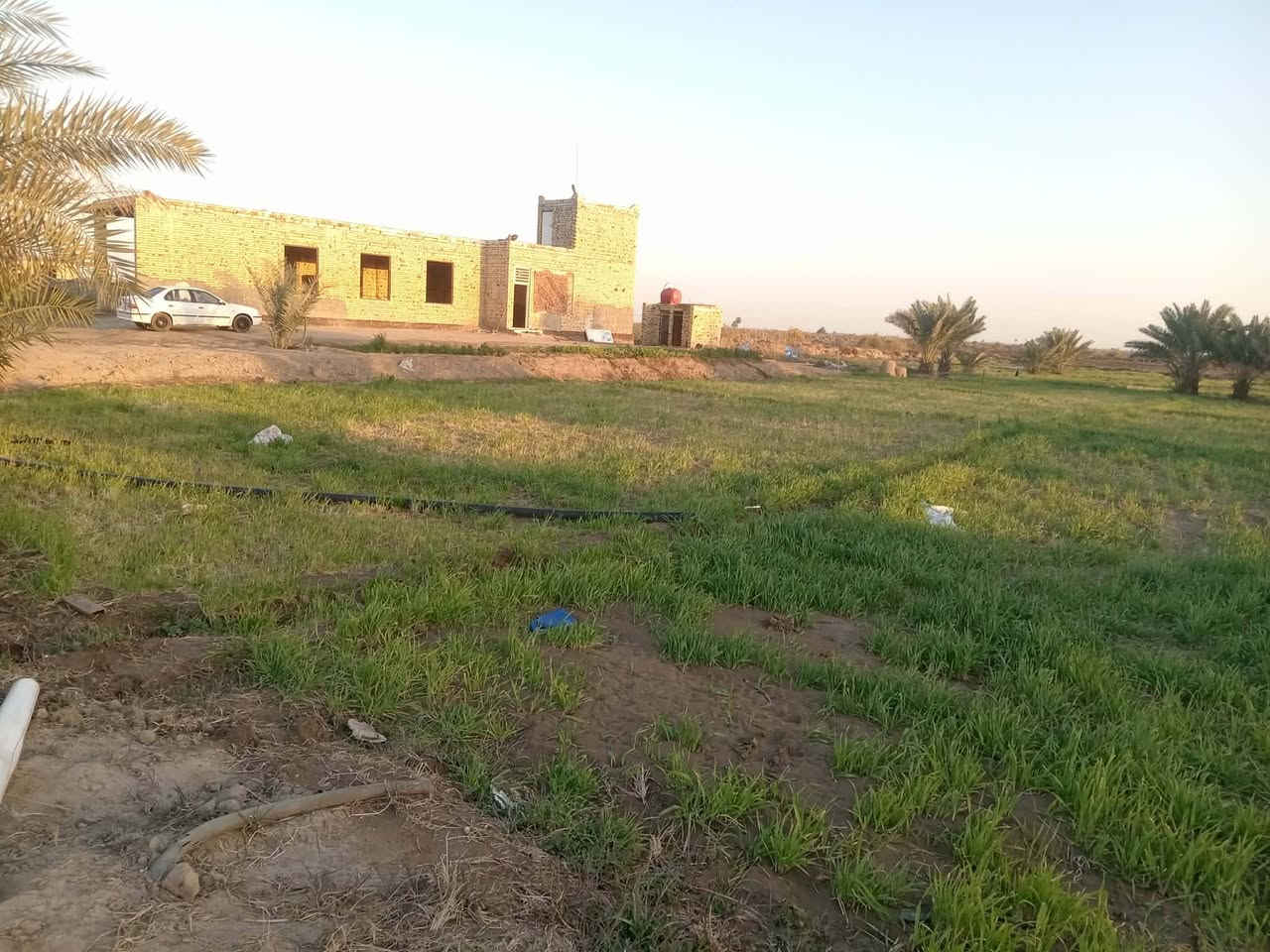 السلام عليكم اخوان عندنا هاي الارض للبيع المساحه اثنين دونم وربع يتكون بيهه بيت البيت  ثلاث غرف 4 × 6 صاله 9 × 4 + صاله 12 × 4 +  براني 12 متر البيت كامل سيراميك جدران ارضيه بيبان تسقام شبابيك تسقام المنيوم كهربائيات من كل شيء جاهز حمام داخلي درج كامل مكمل والارض صالحه للزراعه وبها اعداد من النخيل ماء وكهرباء ملاحظه مع العلم ان البراني يريد تشطيب تشطيب داخلي فقط البيت الداخلي نقص بيه بس البيبان الخشب *********** العنوان الديوانيه السدير الطريق السياحي قرب مشروع غاز عبادي العبدان
