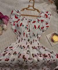 فستان كرز • كشمير • فري سايز ٤٠-٨٥