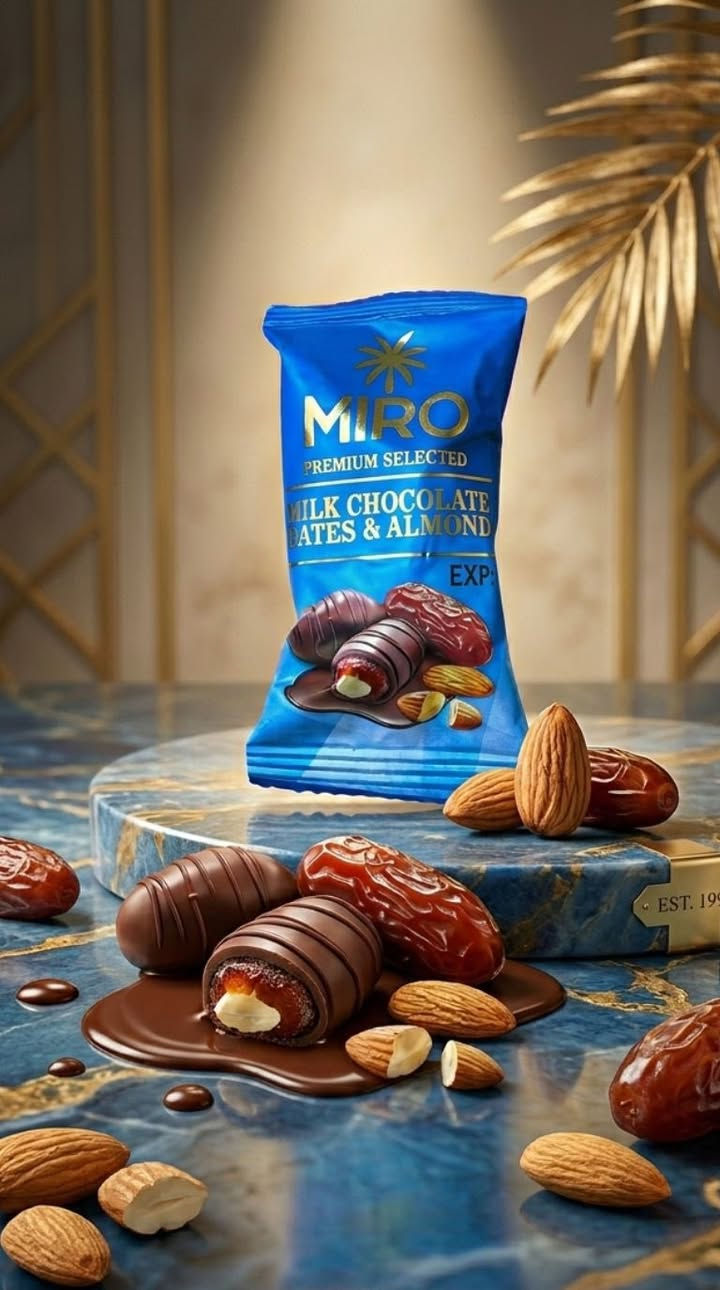 تمر بالشوكولاتة محشي لوز 😍
طراوة التمر مع شوكولاتة فاخرة وقلب لوز مقرمش… مزاج ثاني خالص 😋

متوفر بأكثر من طعم 😋😋
مناسب للضيافة 😍😍
يرهم هدية 🎁 
ويدخل أي بوكس فخم ✨✨

متوفر توصيل 🚚 

العنوان/
الانبار-عنه

الفرع الاول/شارع الحضرة مجاور مطعم صلاح الدين 
————————————————————

او يمكنكم الاتصال 👇

‏‭٠٧٨٢ ٧٤٨ ٠٥٠٧‬
***********
