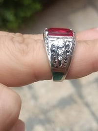 محبس فضة • ياقوت احمر • درجة اولى