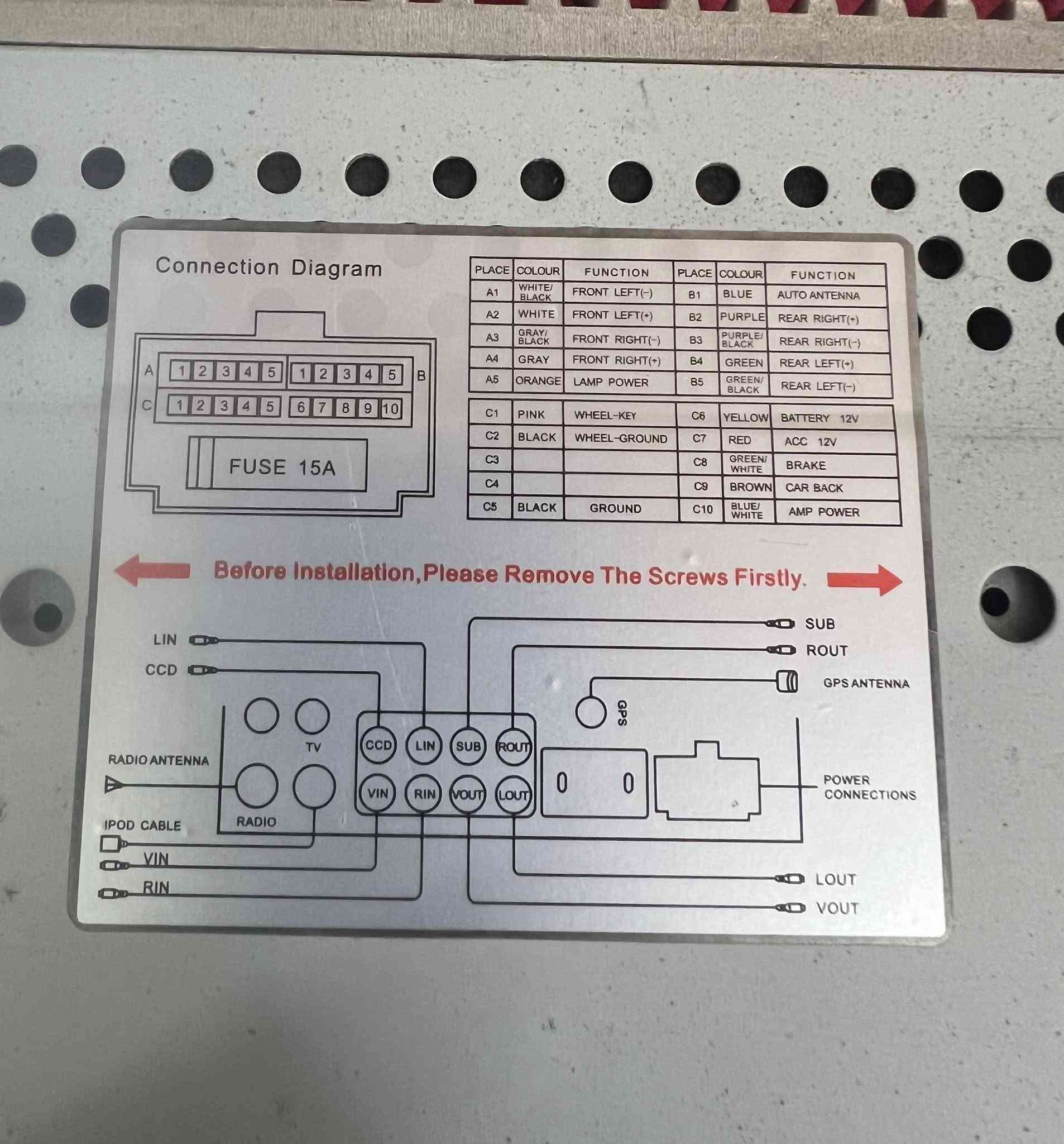 شاشة لمس  DVD مستخدمه شرط الشغل  
منفذ اواكس  AUX
منفذ رام       RAM 
منفذ قرص    DVD 
اتصال بلوتوث
كامرة خلفية  
راديو 
السعر 40 الف للحجز واتساب ***********
