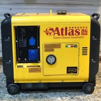 مولدة گاز كاتم اطلس للبيع 6kv تنطيك 26 امبير صافي مستعملة قليل جداً ال...