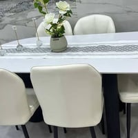 ميز طعام مودرن • ٦ كراسي • طاولة مرمر