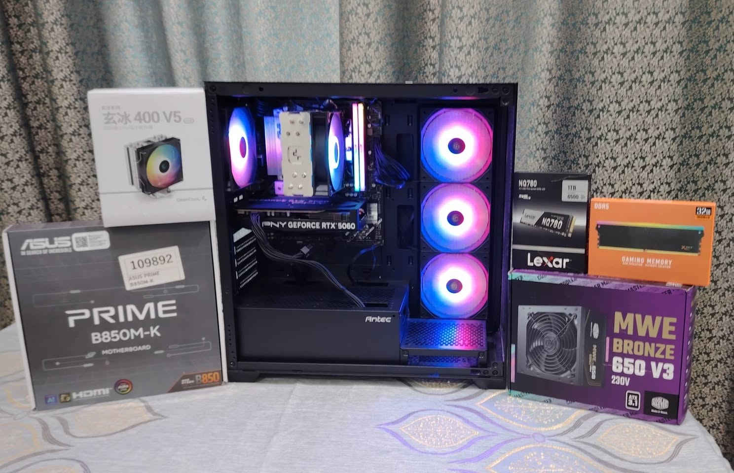 كيس مستعمل قليل جداً السعر 1,625,000
CPU R5 7600
GPU RTX 5060  
RAM 32GB 6000 CL30 DDR5 RGB 
 B850m-k DDR5 ASUS PRIME 
M.2 1T LAXER NM790 GEN 4 
POWER 650W CROSAIR MWE BRONZE V3
Deepcool AG400 V5 ARGB Single
CASE ANTEC CX300 ARGB BLACK 
Windows 11 Pro Original Key


**إذا كنت صاحب هذا الإعلان وتريد حذفه لأي سبب، رجاءا أرسل رسالة إلى الدعم الفني**