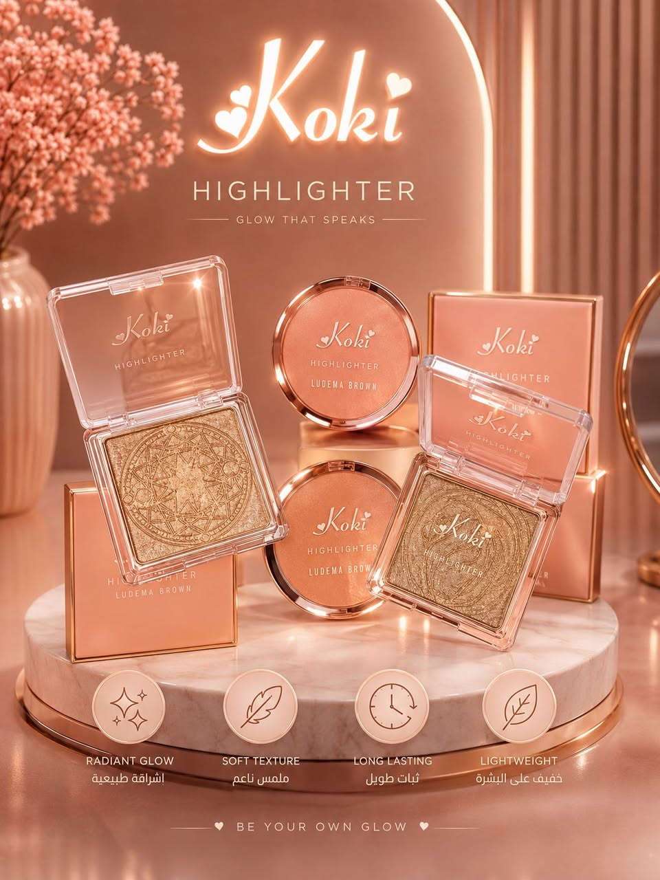 ✨ إشراقة ناعمة بكل لمسة ✨
هايلايتر Koki ب 3 درجات  يمنحك توهج طبيعي ولمعة تخطف الأنظار 💖
ثبات، نعومة ولمعة مثالية تناسب كل الإطلالات 🌸

Glow up يبدأ من هنا ✨
#Koki #Highlighter #GlowUp #Makeup #هايلايتر #كوزمتك #مكياج

سعر 5،000
عنوان بغداد اركية وفاضل شارع المسبح العام
توصيل داخل المنطقة مجاناً بغداد والمحافظات 5
للحجز والاستفسار مراسلة الصفحة او الرقم ***********
