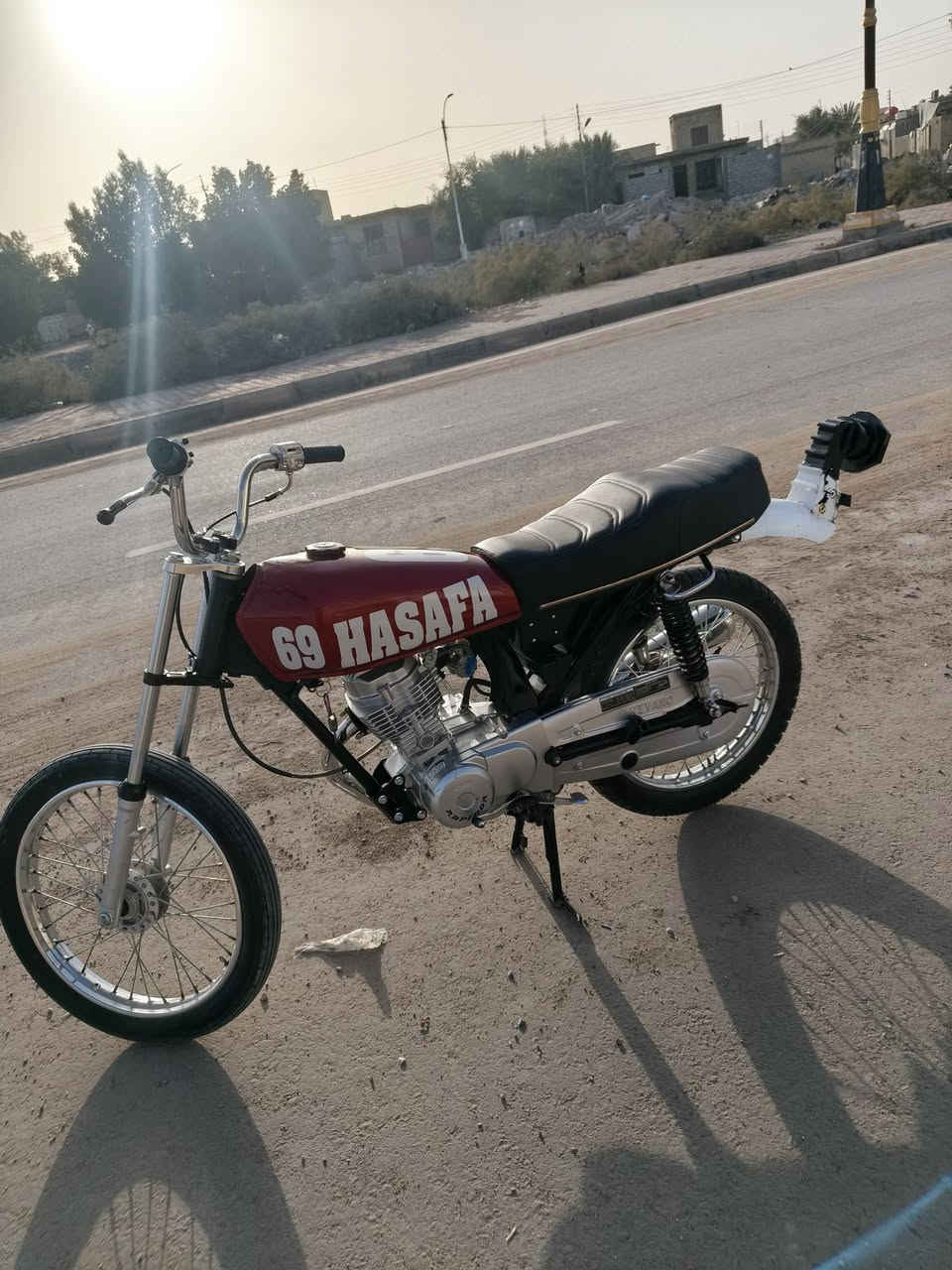 السلام عليكم دراجة (كلك كلك)تعميرة ٢٥مكينه بل جيس رابيدو سبع احرف  شاصي نامة جديد دراجه احلى من صورة وبية نهضة قوية السعر(700) الشراي يتصل على رقم *********** ومتواجد فيس مكاني  سوق الشيوخ
