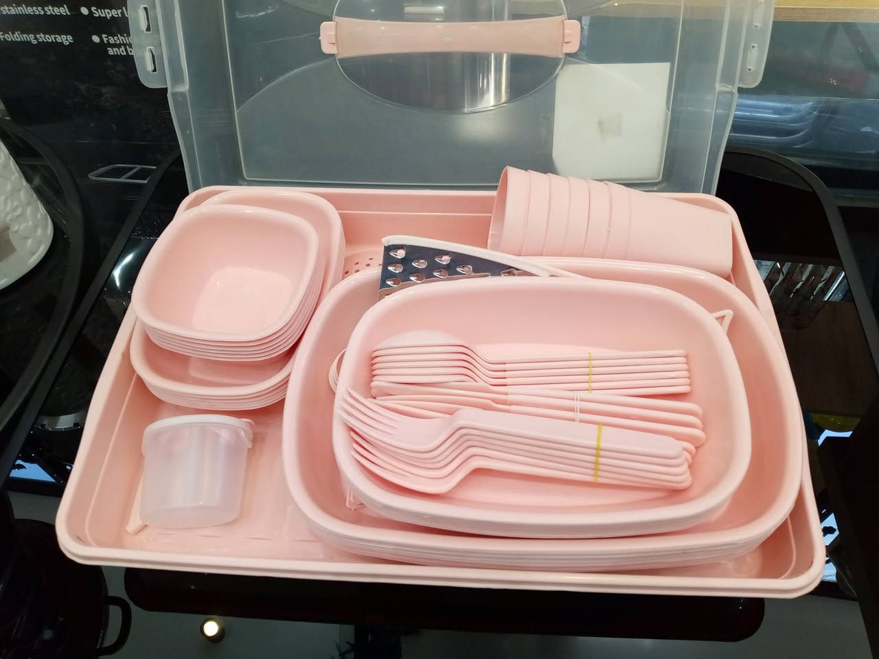 السلام عليكم
بوكس عباره عن ادوات مطبخ جاهز متنقل العدد الي متوفر قطعتين فقط 📍
متكون البوكس من : 
6 خواشيك 
6 اماعين كبير 
6 اماعين وسط 
6 اماعين صغير
6 سكاكين 
6 كواب
6 شوكه 
6 خواشيك بهارات 
2 جفجير 
تخته ثرم + مبراشه + علبه بهارات 
---------------------------------------------------
كل هاذه والسعر جدا مناسب 
10 الف 💯
موقع المجمع ( داخل سوق الكوفه الكبير )
يوجد لدينا خدمه توصيل 🚕


**إذا كنت صاحب هذا الإعلان وتريد حذفه لأي سبب، رجاءا أرسل رسالة إلى الدعم الفني**