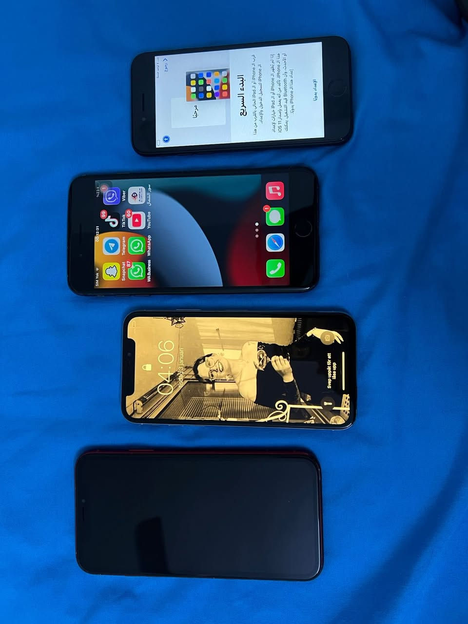 السلام عليكم ورحمة الله
اجهزه رخيصه ونضيفه 

ايفون اكس ار كبس بس بطاريه مبدل مقفول ايكلود سعره ٥٠ الف فقط 

ايفون اكس عادي نضافه ١٠٠٪؜ ذ٢٥٦ فيس ايدي شغال مستبدل بس بطاريه فقط 
ميصير فورمات سعر ١٠٠ الف فقط 

ايفون ٨ بلس ب ٦٤ بطاريه ٧٣
جهاز نضيف واستخدام شخصي
مستبدل ساشا شرط مال تقصيه اذا مو بلادي ترجعه
وضهر ضمان فورمات بصمه سيمكارت نت شحن سعره ٨٠ الف فقط 

ايفون ٧ صغير ذ ٣٢ مستبدل ساشا  وبصمه سيمكارت متوقف سعره ٤٠ الف فقط 

وغير هذني اكو اكس عادي ب ٧٥ واكو ٦٥ واكو هواي راسلني وتدلل 
ملاحضة ما موجود بس واتساب اي مكان تراسلني بس ما جاوب 
بس واتساب تدلل 
***********
