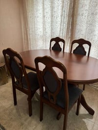 ميز خشب زان • 4 كراسي • نوم 7 قطع