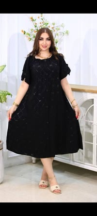 دشداشة قصيرة • سواد فاحم • مقاسات 2XL-5XL