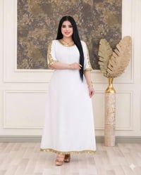 دشداشة نسائية • خامة مارينا • فري سايز لحد ٨٥