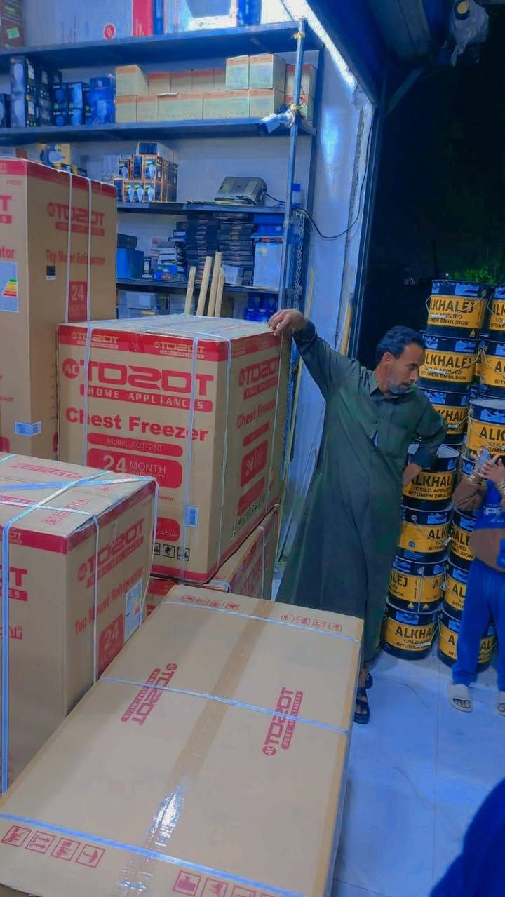 تعلن شركات سيد رائد الزاملي عن وصول حاويه 
ثلاجه ايسي توسوت 10قدم
ثلاجه ايسي توسوت 12قدم
ثلاجه ايسي توسوت 16قدم 
مجمده ايسي توسوت 12قدم
مجمده ايسي توسوت 15قدم
بلازمه 43توسوت 
بلازمه 32توسوت
#عرض خاص الاهالي مدينتنا الاحباء مدينه الرفاعي 
تخفيضات 
#عرض نار
ذات درجه اوله انسب الاسعار 
مدير مبيعات 
***********
***********
عنوان ناصريه قضاء رفاعي طريق مشايه عمود 30
#مجمع بركات الامام الحسين عليه السلام
