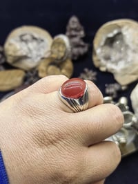 خاتم فضة • عيار٩٢٥ • عقيق كبدي