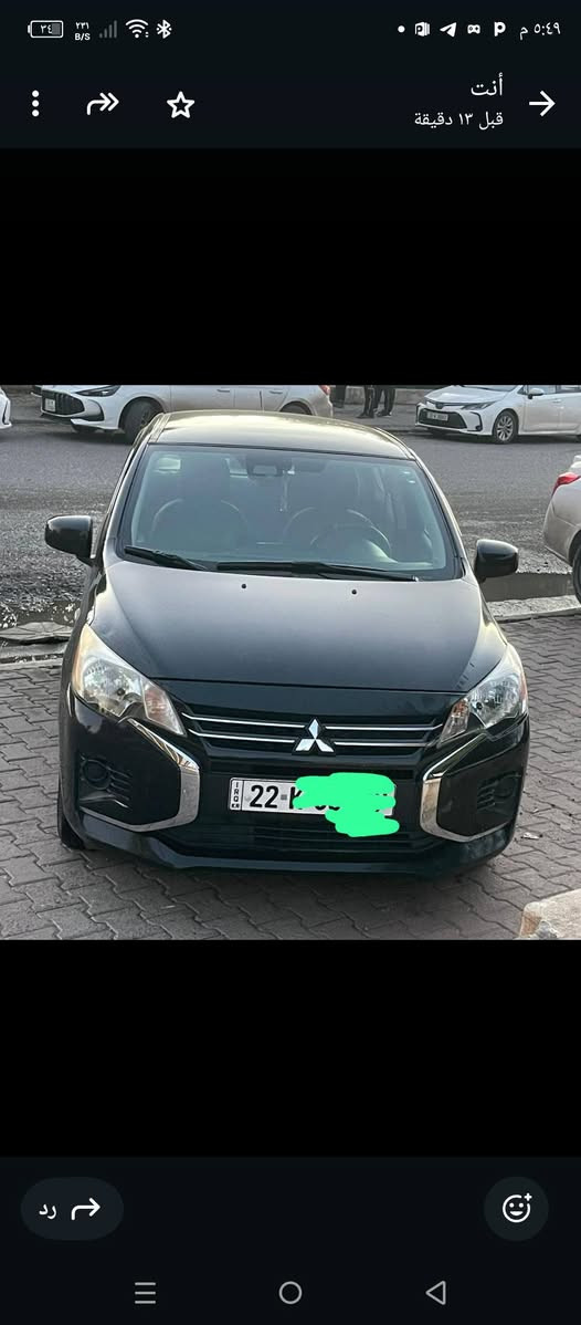 السلام عليكم مسيو بوشي ميراج 2022
تحكم سكان جهتين 
تثبيت سرعة 
رادار توقف ذاتي 
4جام كهربائي
شاشة كبيرة نظام كار بلي 
اقتصادية جدأ جدأ 
وباقي تفاصيل معروفة 
السعر 95. $ ومجال 
رقم شاصي ML32FUFJ3NHFO3454
قطعتين صبغ وارد باب سايق وجاملخ جهت سائق 
وجاملخ خلفي بارد 
صندوق طخة بسيطة علئ بارد شرط دون دواخل 
كفالة # قير # محرك # شاصي # 
ل تواصل ***********
