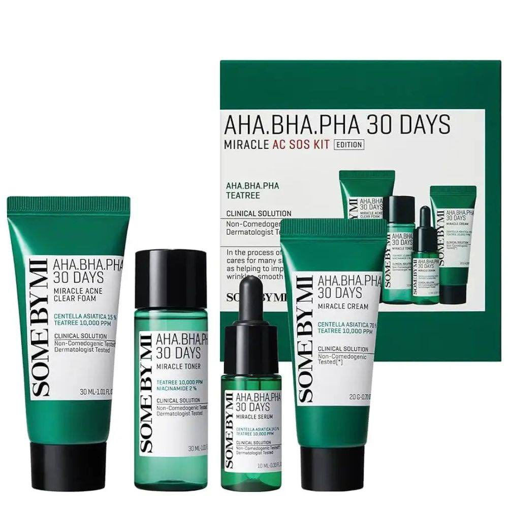 مجموعة المعجزة AHA BHA PHA 30 Days Miracle AC SOS Kit" من العلامة التجارية الكورية 🇰🇷"سوم باي مي" (SOME BY MI).
تُعد المجموعة حلاً متكاملاً للعناية بالبشرة المعرضة لحب الشباب والمشاكل الجلدية. 

تحتوي على أحماض التقشير AHA و BHA و PHA التي تعمل على إزالة الخلايا الميتة وتنظيف المسام بعمق. 

تساعد المجموعة في علاج حب الشباب، تقليص المسام الواسعة، وإزالة الرؤوس السوداء والبيضاء. 

تتكون المجموعة من أربعة منتجات بأحجام تجريبية: غسول، تونر، سيروم، وكريم. 

السعر خاص


**إذا كنت صاحب هذا الإعلان وتريد حذفه لأي سبب، رجاءا أرسل رسالة إلى الدعم الفني**