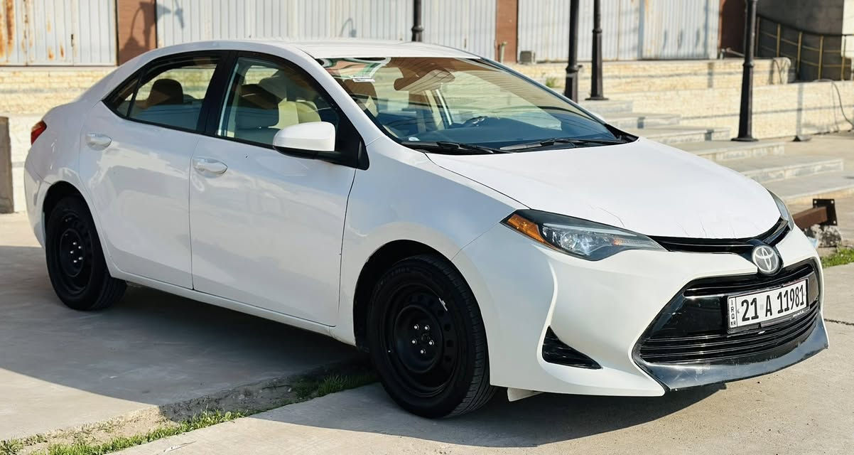 للبيع كورلا LE
السعر 139 بي مجال بسيط
***********
موديل 2018 
بجم كبس
الون ابيض 
داخل اصفر 
تحكم ستيرن 
تثبيت سرعه 
كاميرا خلفي 
تايرات جديد
حجر بلادي 
رادار بلادي 
مكينه كير بشرط 
ماشيه 150
ايرباك فقط برده
صدر امامي خلفي كله جديد
سونار ورقم الشاصي بلمنشور 
رقم سليمانيه  باسمي سنويه رقم جديد 
تحويل وكاله ثاني يوم 
مابيها برغي نقص 
مكان السياره ديالى خانقين
