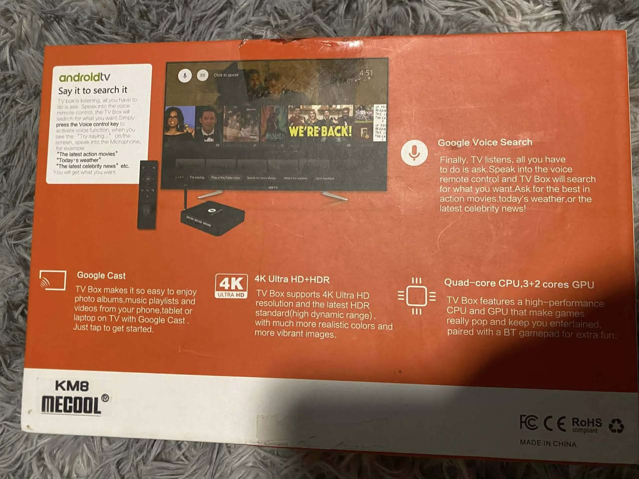 Mecool km8
جهاز مدعوم رسمي من كوكل
سعره 30 قفل مكاني اعظميه ولا يوجود توصيل


**إذا كنت صاحب هذا الإعلان وتريد حذفه لأي سبب، رجاءا أرسل رسالة إلى الدعم الفني**