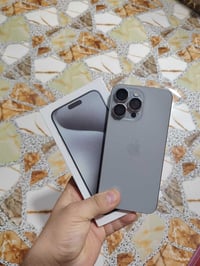 ايفون 15برو ماكس  دبل خط بطاريه 95 دورات الشحن 451 الجهاز مكفول غراضه ...