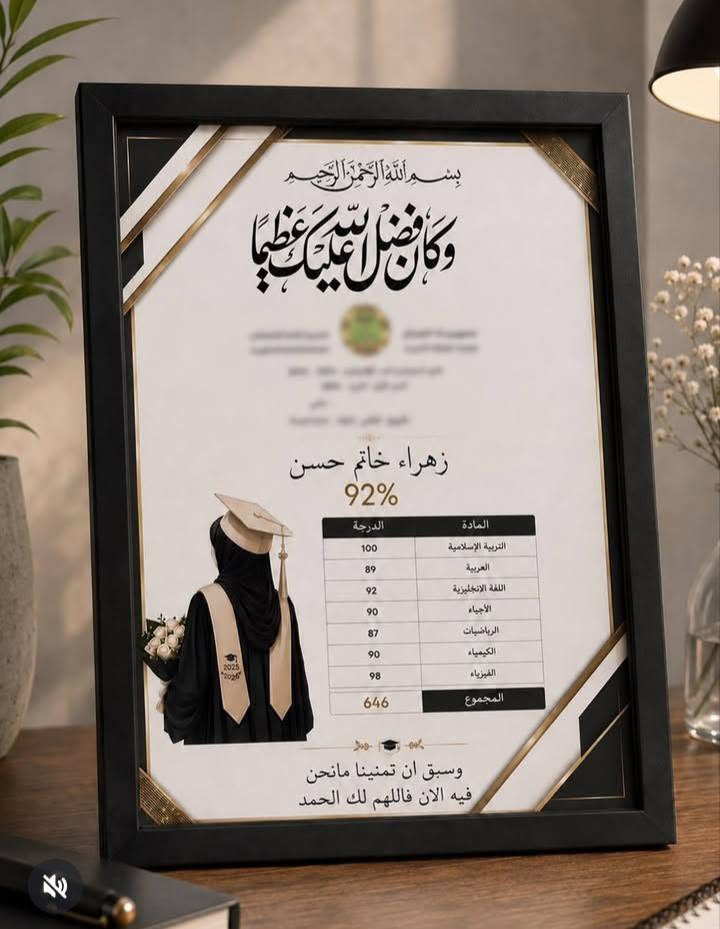 لوحات تخرج السادس اعدادي 🖼️🎓

بورد خشب السعر 6000 د فقط
اطار خشب وجه زجاجي 7000 د فقط

توصيل الديوانية 3000 
وجميع المحافظات 5000

للطلب راسلونا
واتساب/ ***********
تلي/ Mnr2244

#هدايا_سادس_اعدادي
