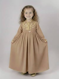 قفطان بنات • توب كريب روزا • مقاسات 4-12 سنوات