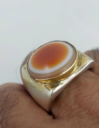 محبس عقيق يماني • ذهب ٢غ • فضة ٢٠غ