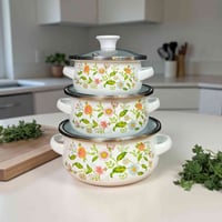 قدور مينا • سيت ثلاثي • نقش ورد